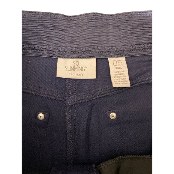 Chicos So Slimming Womens Pants Tall XS Navy Straight-Leg Zipper Pocket Normcore - Picture 4 of 8